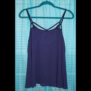 Forever21 Beaded Criss-Cross Back Top